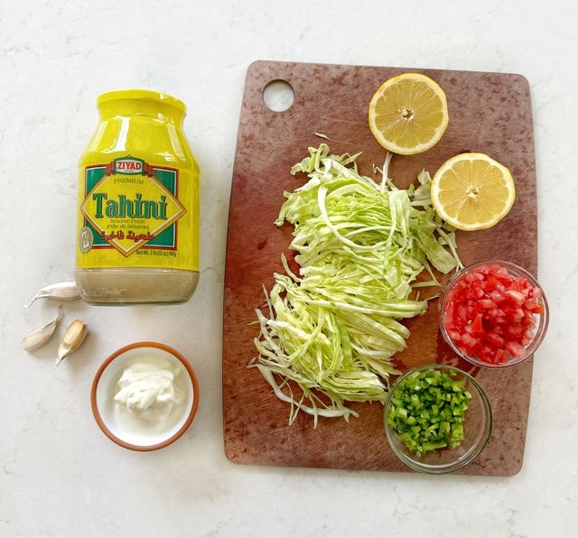 Creamy Tahini Cabbage Salad
